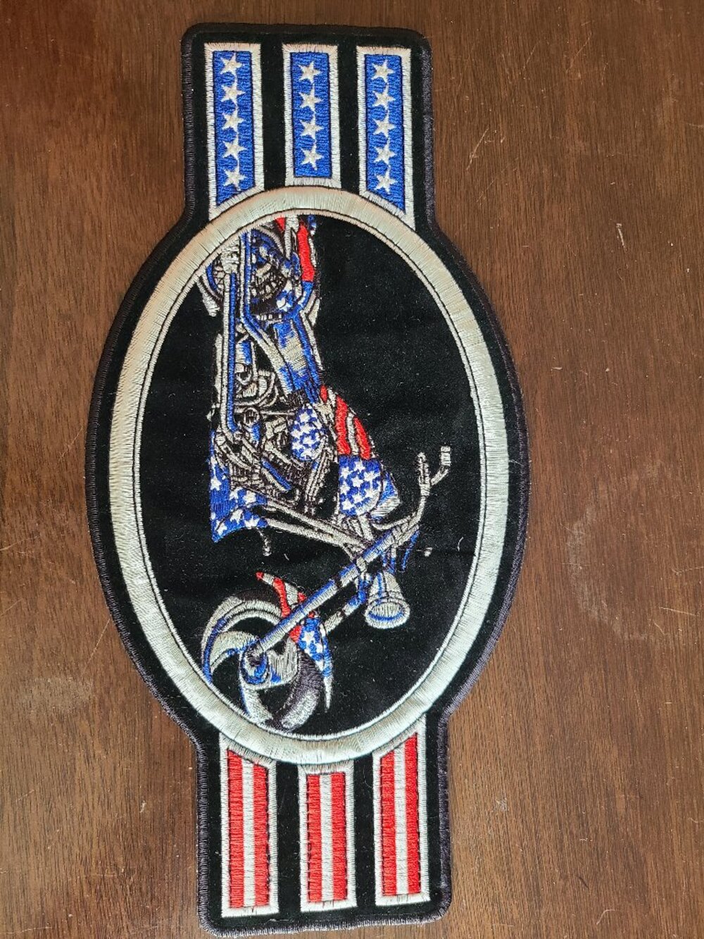Large American Flag Chopper Motorcycle Embroidered Back Patch Patriotic NEW